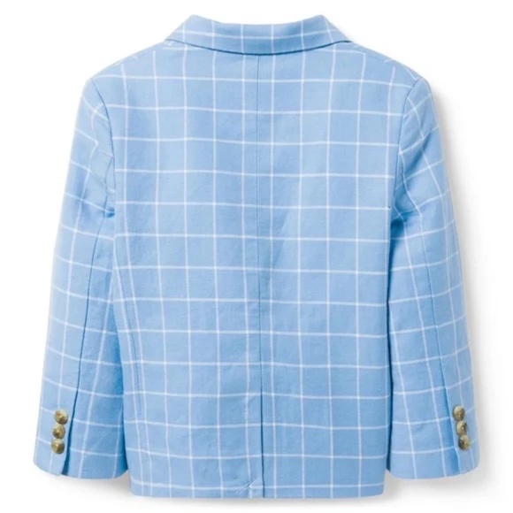 Janie and Jack Cornflower Blue Windowpane Blazer 6-12M - Picture 3 of 5